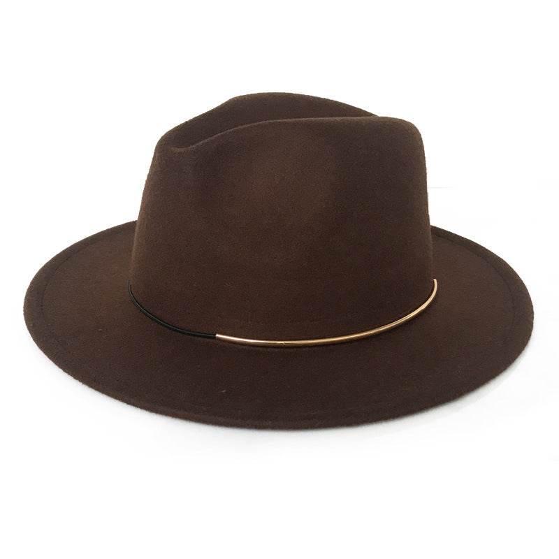 Women's Trendy Hats Gold Buckle Jazz Hat