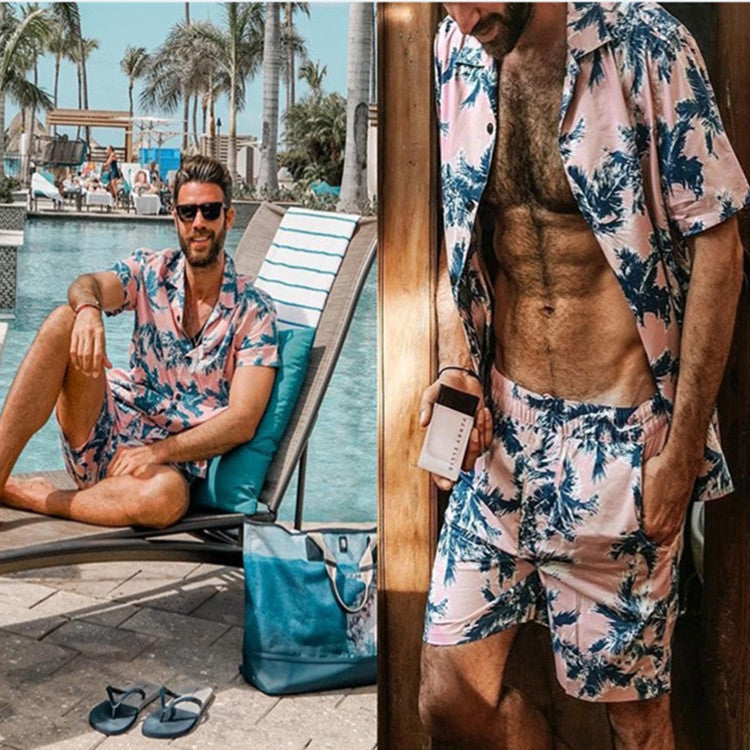 New Men's Hawaiian Style Top Shorts