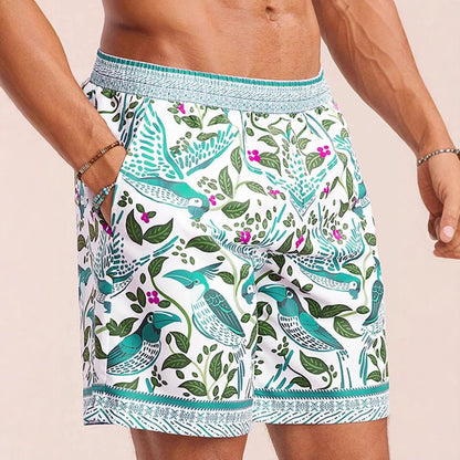 Men's Pocket Decorative Four-sided Stretch 3d Printed Thin Youth Casual Shorts
