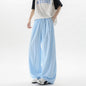 Basamine Ice Silk Drooping Curtain Lazy Men's Summer Mopping Wide-leg Casual Pants