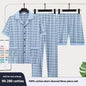 Three-piece Pajamas Men's Summer Pure Cotton Short Sleeve Trousers Suit