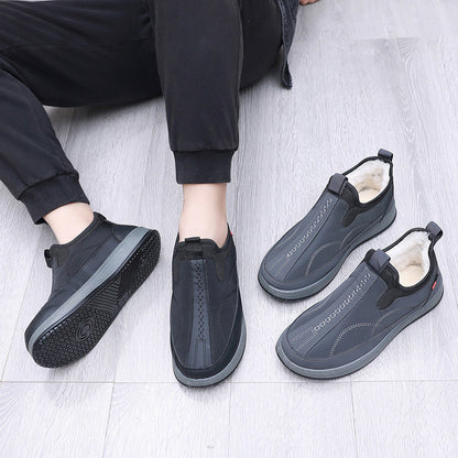 Men's Warm And Non Slip Cotton Boots With Thickened Fleece