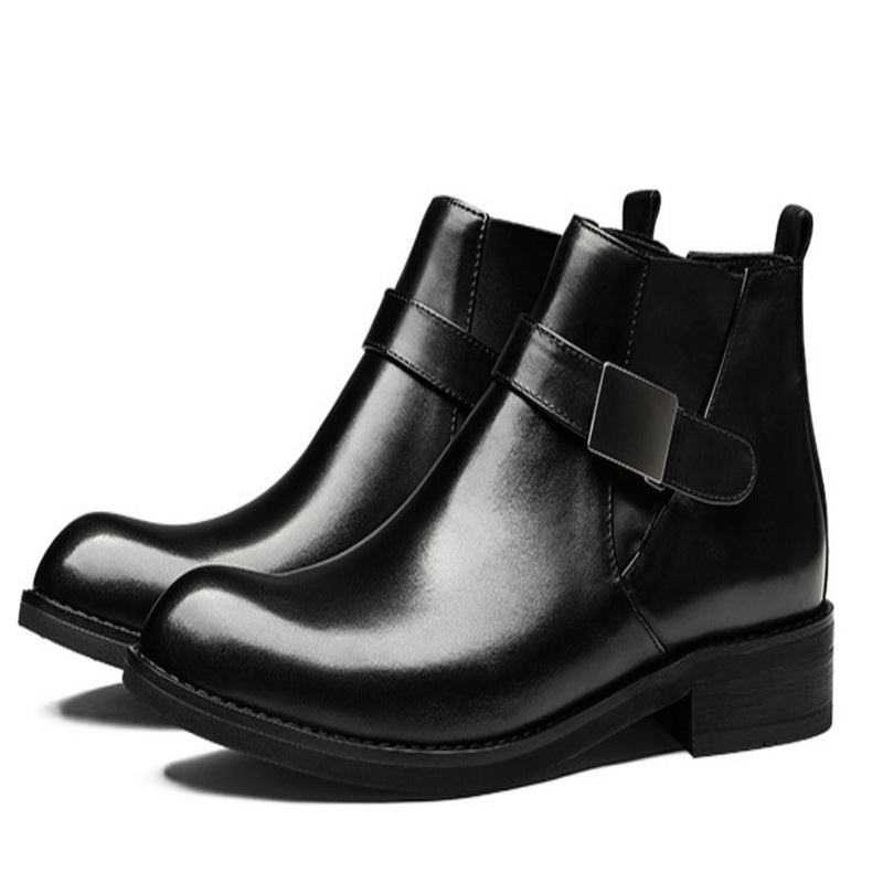 British Men's Autumn And Winter High-top Leather Shoes Martin Boots