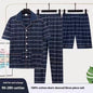 Three-piece Pajamas Men's Summer Pure Cotton Short Sleeve Trousers Suit