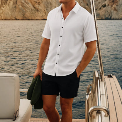 Men's Waffle Short Sleeve Shirt Set