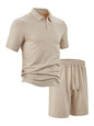 Summer Lapels Casual Short Sleeve Men's Shirt Suit