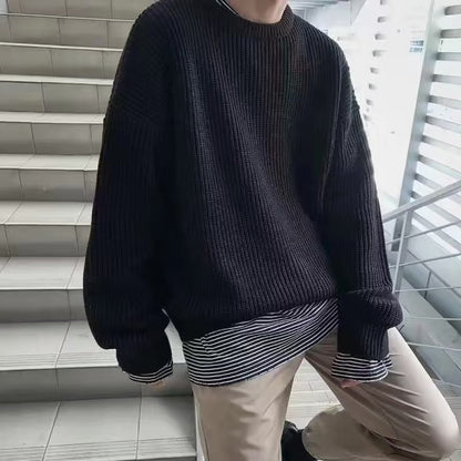 Loose Casual Retro Trendy Underwear Crew Neck Sweater