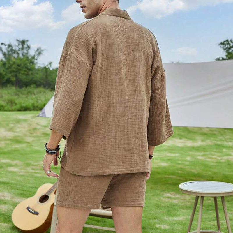 Casual Shirt Shorts Two-piece Suit Loose