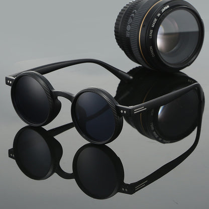 Adjustable Zoom Round Frame Polarized Sunglasses For Men