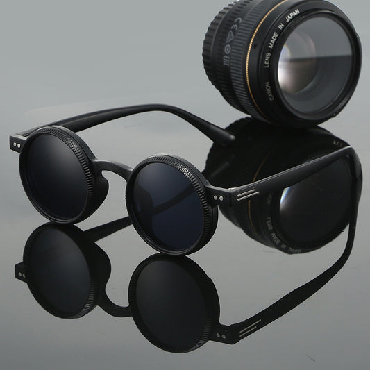 Adjustable Zoom Round Frame Polarized Sunglasses For Men