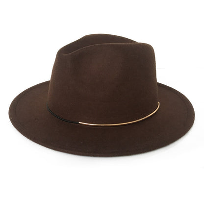 Women's Trendy Hats Gold Buckle Jazz Hat
