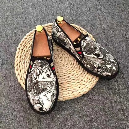 Men's Cloth Shoes Hand-Embroidered Canvas Shoes