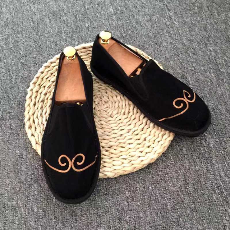 Men's Cloth Shoes Hand-Embroidered Canvas Shoes