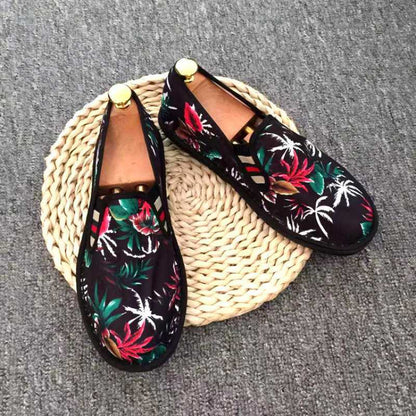 Men's Cloth Shoes Hand-Embroidered Canvas Shoes