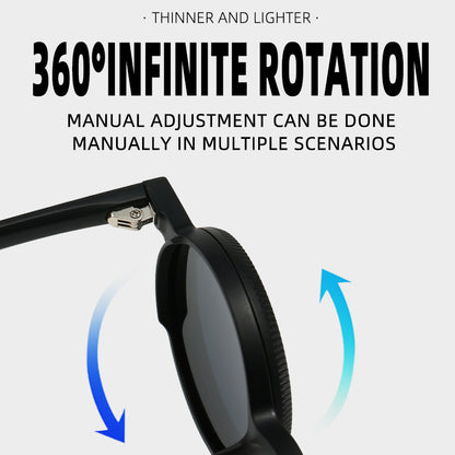 Adjustable Zoom Round Frame Polarized Sunglasses For Men