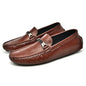 Plus Size Cowhide Casual Shoes Men's British One Pedal Loafers