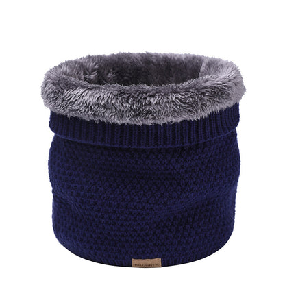 Plain Knitted Scarf Outdoor Velvet Padded Suit Neck Neck Protection Bandana