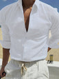 Fashion Striped Cardigan Lapel Long Sleeve Shirt