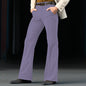 Men's Formal Wear Twill Stretch Slim Solid Color Bell-bottom Pants