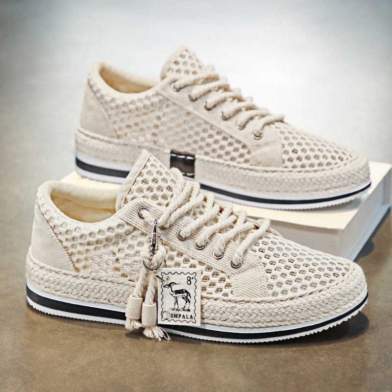 New Large Hole Mesh Summer Breathable Lightweight And Thin Type Mesh Surface Mesh Shoes Men