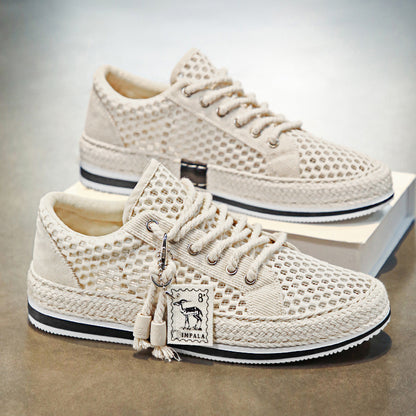 New Large Hole Mesh Summer Breathable Lightweight And Thin Type Mesh Surface Mesh Shoes Men
