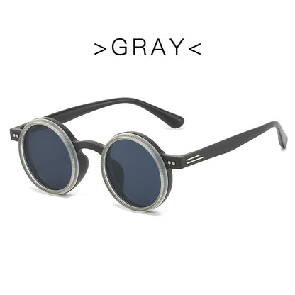 Adjustable Zoom Round Frame Polarized Sunglasses For Men