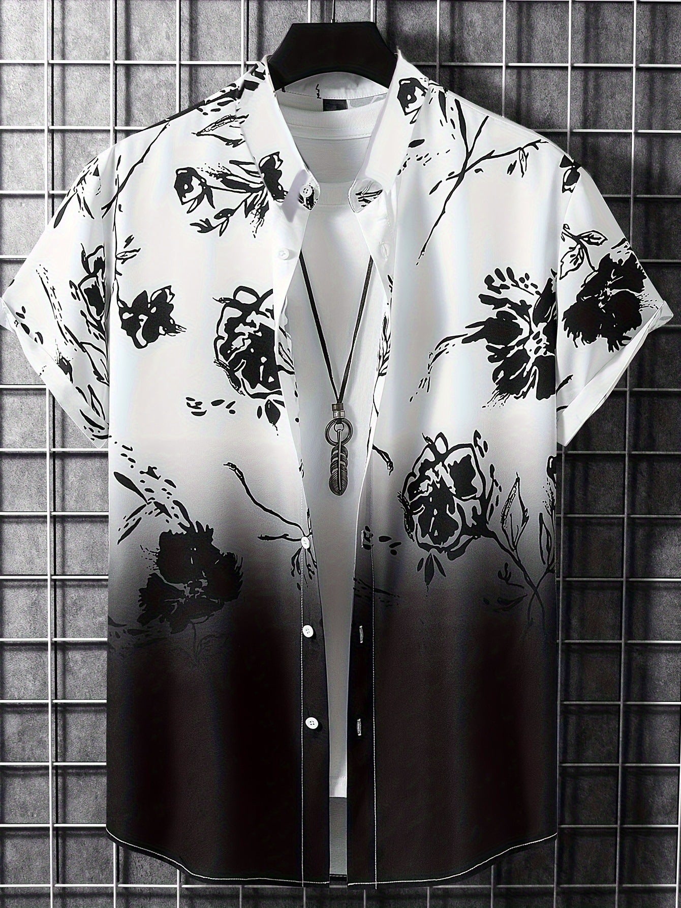 3D Printing Fashion New Flower Men's Short Sleeve Shirt