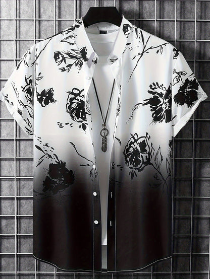 3D Printing Fashion New Flower Men's Short Sleeve Shirt
