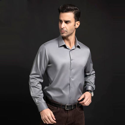 Men's Stretch Silky Seamless Long-sleeved Shirt