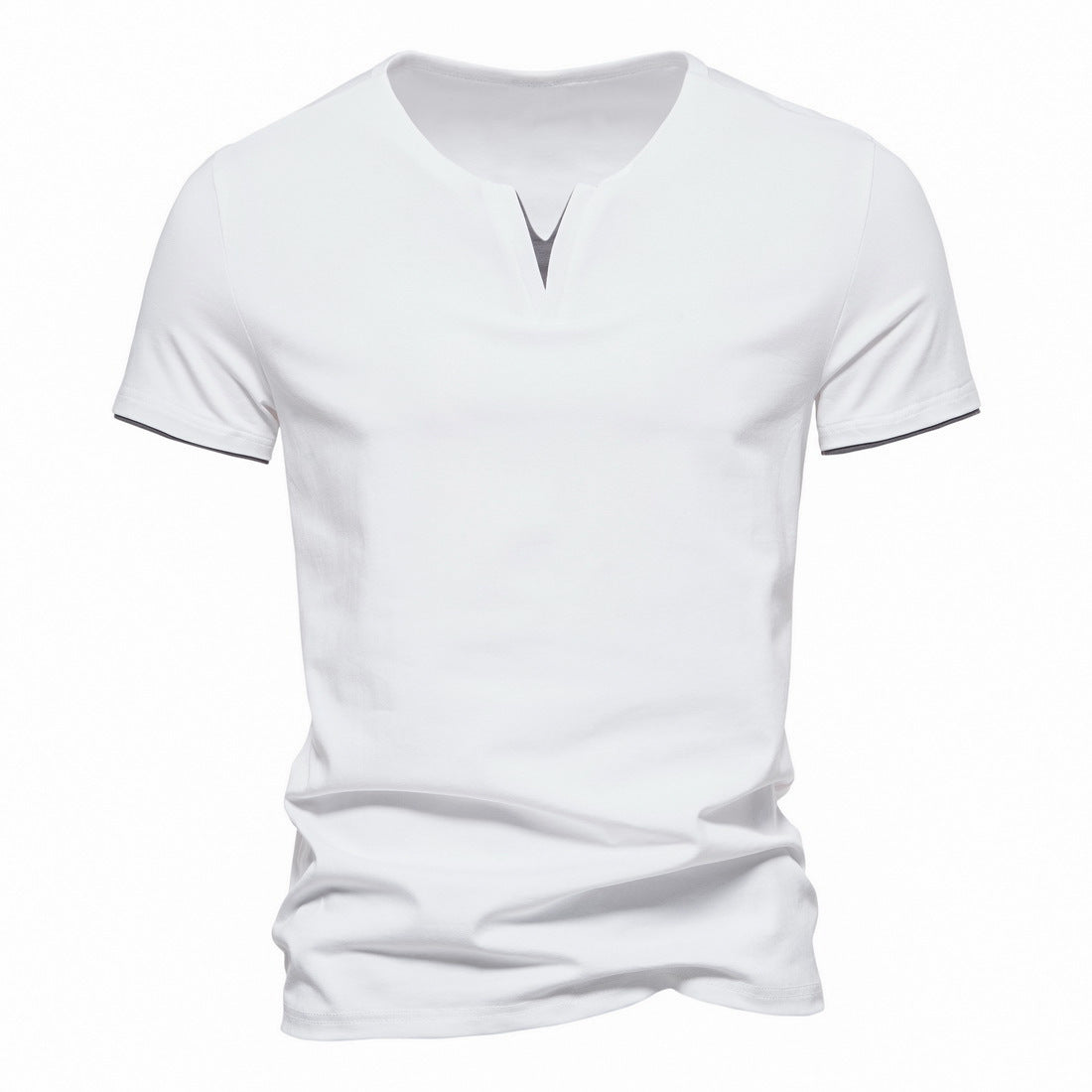 V-neck T-shirt Men's Short-sleeved Men's Summer Stretch Bottoming Shirt