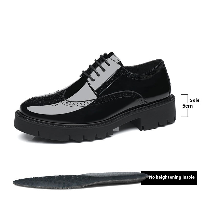 Casual Leather Shoes Men's British Style Carving Brogue