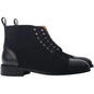 Flat Bottom Wedge Pointed Toe Combined Fabric Thin Belt Men's Short Boots
