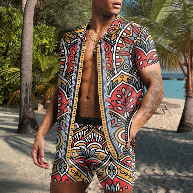 Short Sleeved Shirt Men's Casual Trendy Suit