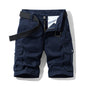 Men's Cotton Shorts Retro Multi-pocket Straight Casual Shorts