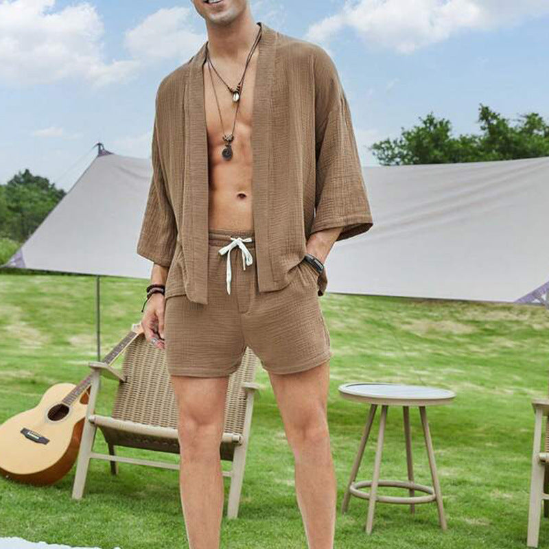 Casual Shirt Shorts Two-piece Suit Loose