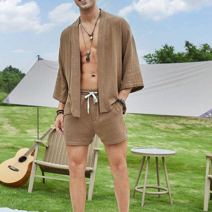Casual Shirt Shorts Two-piece Suit Loose