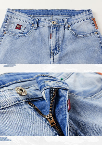 Denim Suit Men's Two-piece Korean Style Trendy Handsome Jacket Slim Fit