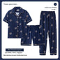 Three-piece Pajamas Men's Summer Pure Cotton Short Sleeve Trousers Suit