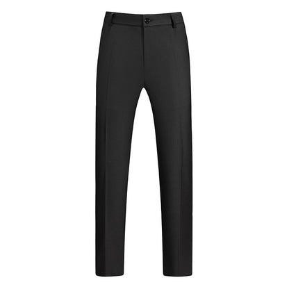 New Boys Straight Solid Color Business Wear Draping Effect Casual Suit Pants