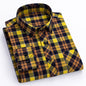 Men's Cotton Long Sleeve Brushed Plaid Leisure Work Daily Shirt