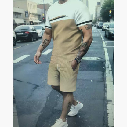Cool Feeling Men's Short-sleeved T-shirt Shorts Suit