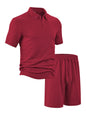 Summer Lapels Casual Short Sleeve Men's Shirt Suit