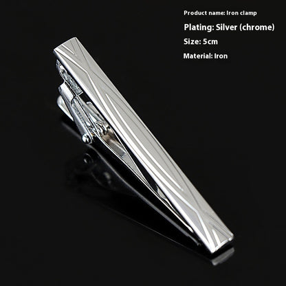 Men's Formal Wear Business Silver Simple Fashion Short Tie Clip
