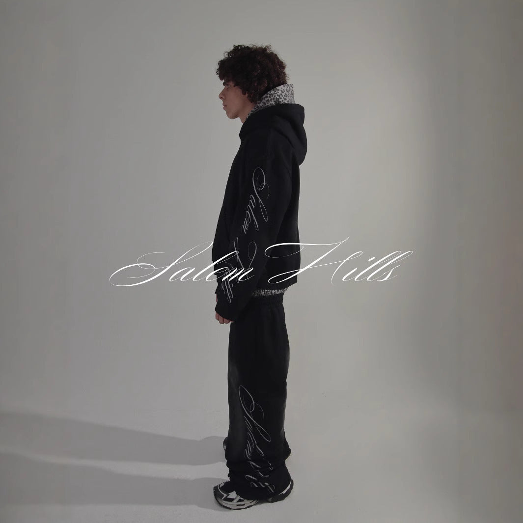 Long Sleeve Pullover Hoodie Suit Punk Print