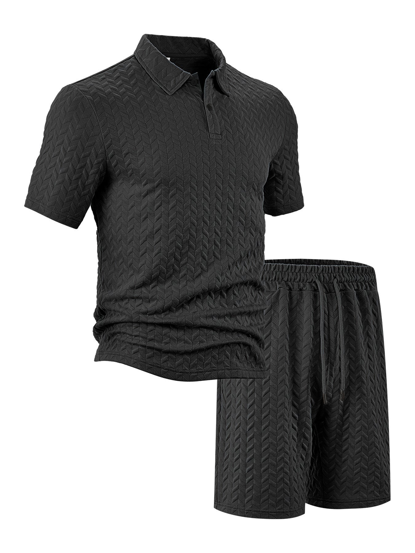 Summer Lapels Casual Short Sleeve Men's Shirt Suit