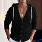 Slim-fit Hood Cardigan Casual Shirt Men
