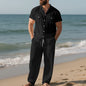 Lapel Shirt Short Sleeve Trousers Suit Men