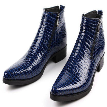 High-top Pointed Toe Style Pure Leather To Create Cowhide Ankle Boots