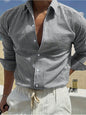 Fashion Striped Cardigan Lapel Long Sleeve Shirt