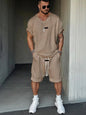 Men's European And American Fashion T-shirt Shorts Letter Printing Suit